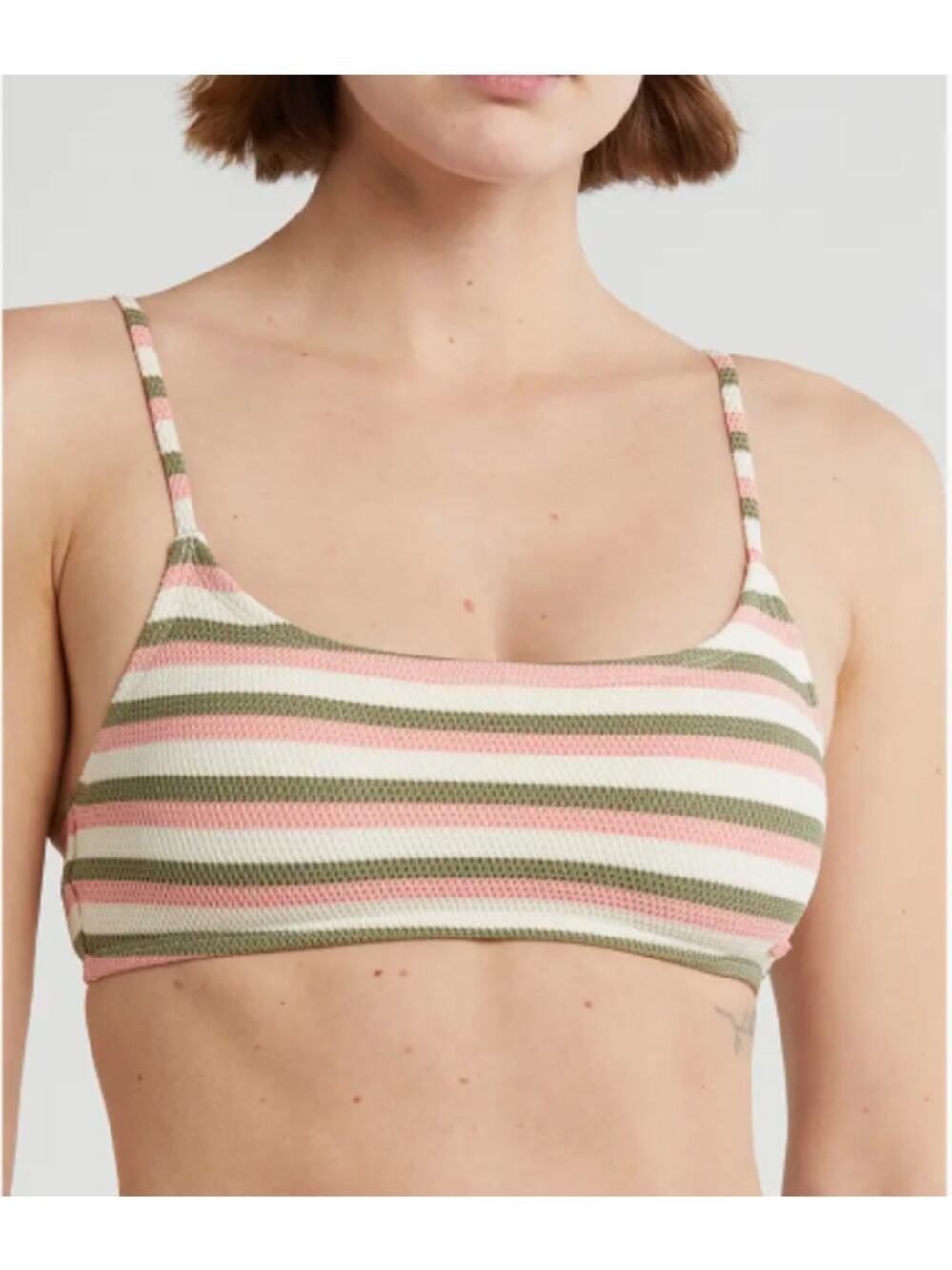 NWT Roxy Saidia Bralette Sporty Swim Bikini Top Striped Size XL
